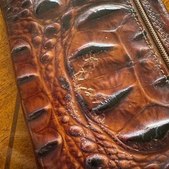 Brahmin Chestnut Croc-Embossed Leather Wristlet - Picture 8 of 8